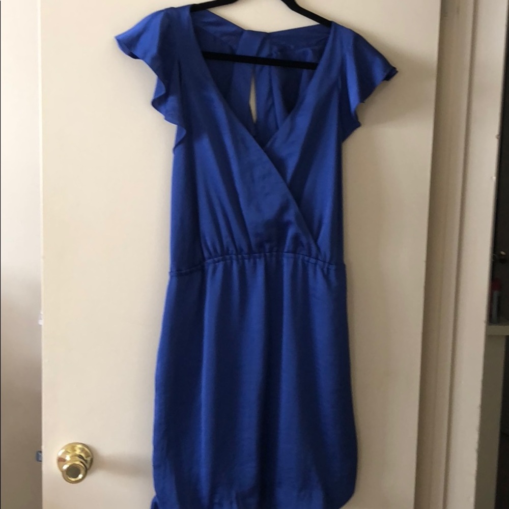 BCBGeneration Blue Ruffle back detail SZ L